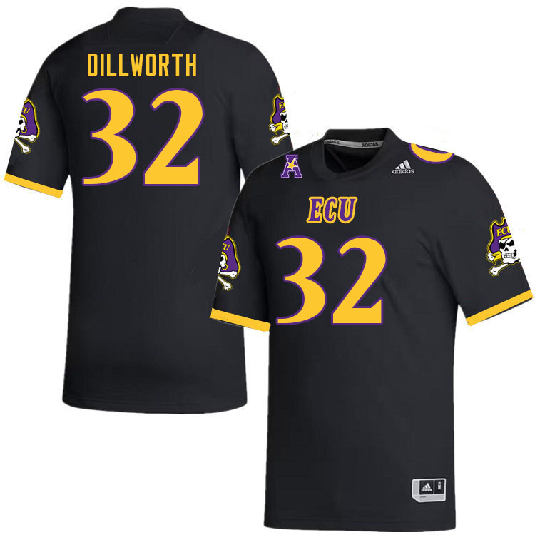 Men #32 RaRa Dillworth ECU Pirates 2023 College Football Jerseys Stitched-Black